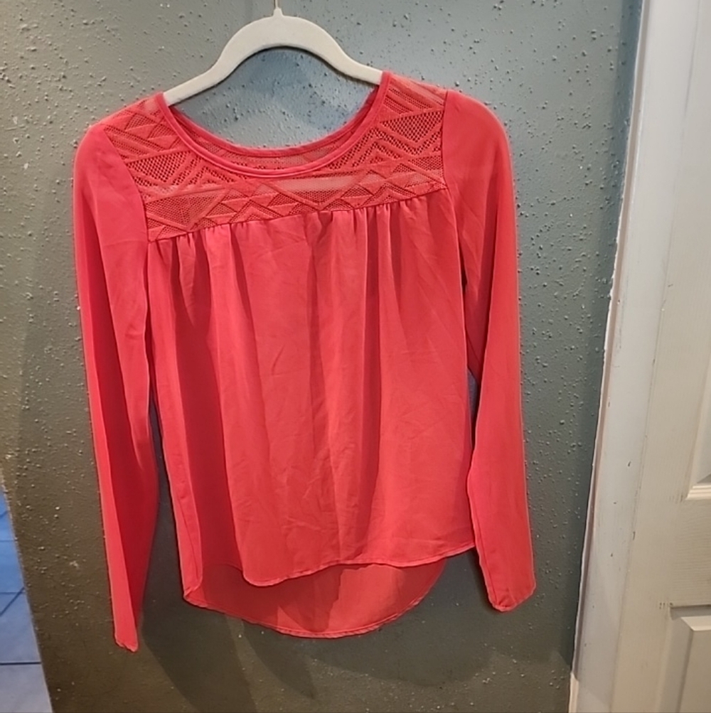 Women's Coral Long Sleeve Top